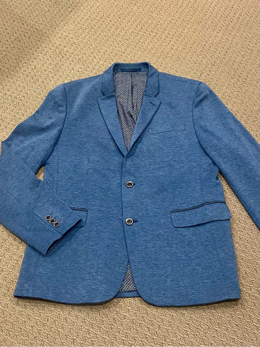 RW&Co Men's Blue Knit Blazer - Modern Casual Suit Jacket